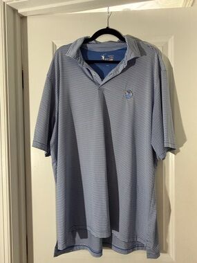 PGA Tour Blue Micro-Stripe Polo